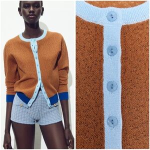 ZARA COLOUR BLOCK CARDIGAN